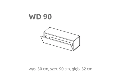 BRIKS Lefelé nyíló fekvő fali szekrény WD90