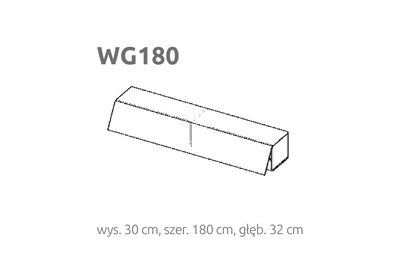 BRIKS Felfelé nyíló fekvő fali szekrény WG180 Prémium fronttal