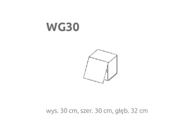 BRIKS Felfelé nyíló fali szekrény WG30 Prémium fronttal
