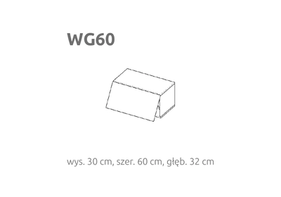 BRIKS Felfelé nyíló fekvő fali szekrény WG60 Prémium fronttal