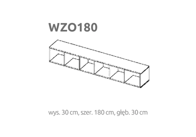 BRIKS Nyitott fekvő fali szekrény WZO180