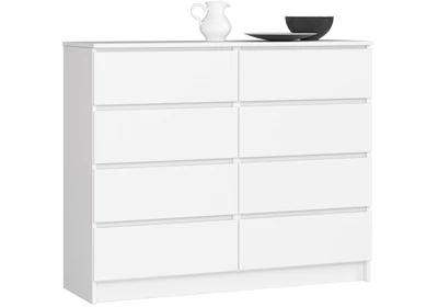 K120 Komód 8 fiókkal Fehér