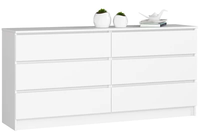 K160 Komód 6 fiókkal Fehér