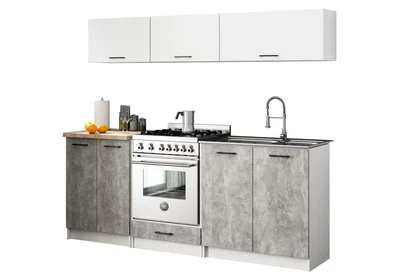 OLIWIA Konyhablokk G1 200cm Fehér-Beton
