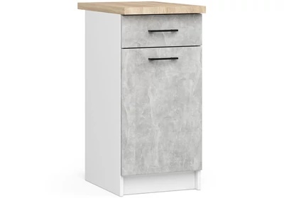 OLIWIA Alsószekrény 40cm 1 fiókkal Fehér / Beton