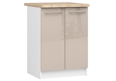 OLIWIA Alsószekrény 60cm 2 ajtóval Fehér / Fényes Cappuccino
