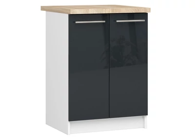 OLIWIA Alsószekrény 60cm 2 ajtóval Fehér / Fényes Grafit