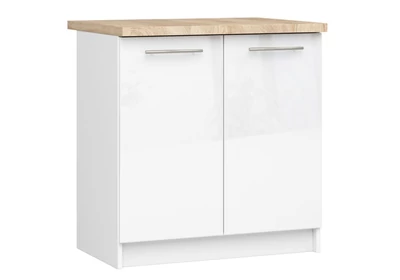 OLIWIA Alsószekrény 80cm Fehér / Fényes fehér
