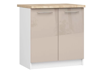 OLIWIA Alsószekrény 80cm Fehér / Fényes Cappuccino