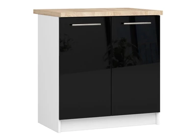 OLIWIA Alsószekrény 80cm Fehér / Fényes fekete