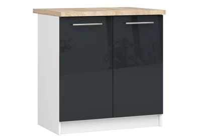 OLIWIA Alsószekrény 80cm Fehér / Fényes Grafit