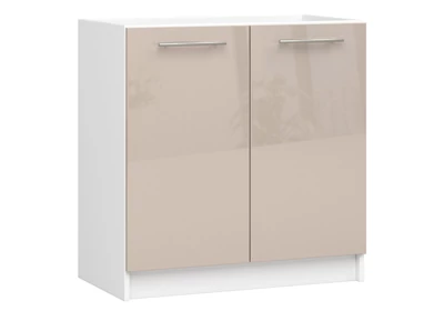 OLIWIA Mosogatós szekrény 80cm Fehér / Fényes Cappuccino