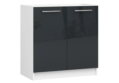 OLIWIA Mosogatós szekrény 80cm Fehér / Fényes Grafit