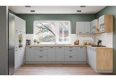 PATI „U” alakú Konyhablokk 240+400+240cm  Világos grafit  színben