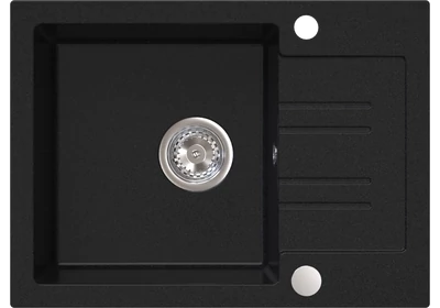 PIXEL 6 Gránit mosogatótálca Egyszínű fekete színben