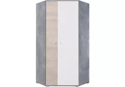 SIGMA SYSTEM 2 sarokszekrény fehér - beton színű, kétajtós