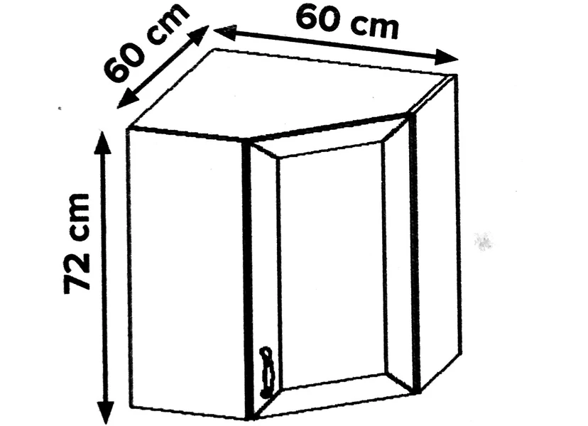 Febe 60 cm felső sarokszekrény