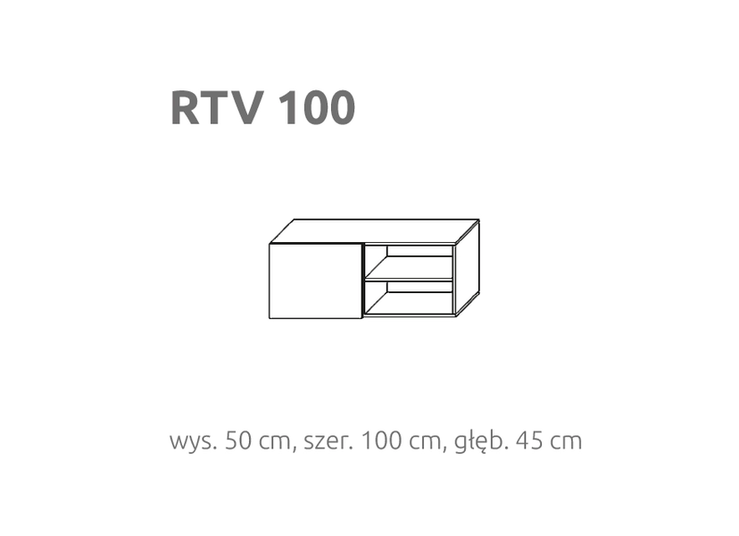 BRIKS TV szekrény RTV100 Prémium fronttal