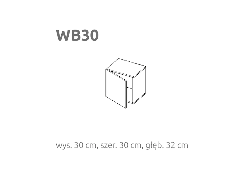 BRIKS Oldalra nyíló álló fali szekrény WB30 Prémium fronttal