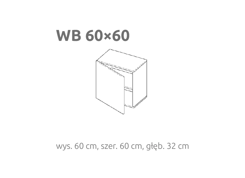 BRIKS Oldalra nyíló fali szekrény WB60X60