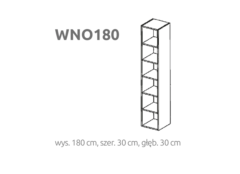 BRIKS Nyitott álló fali szekrény WNO180