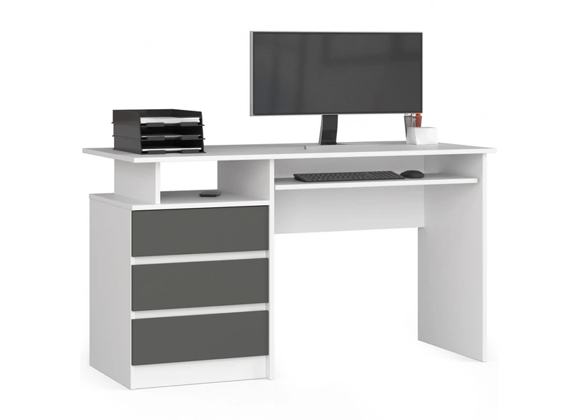Íróasztal 135cm Fehér / Szürke
