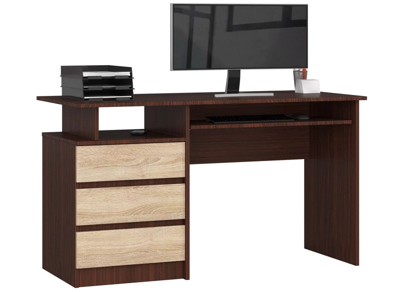 Íróasztal 135cm Wenge / Sonoma tölgy
