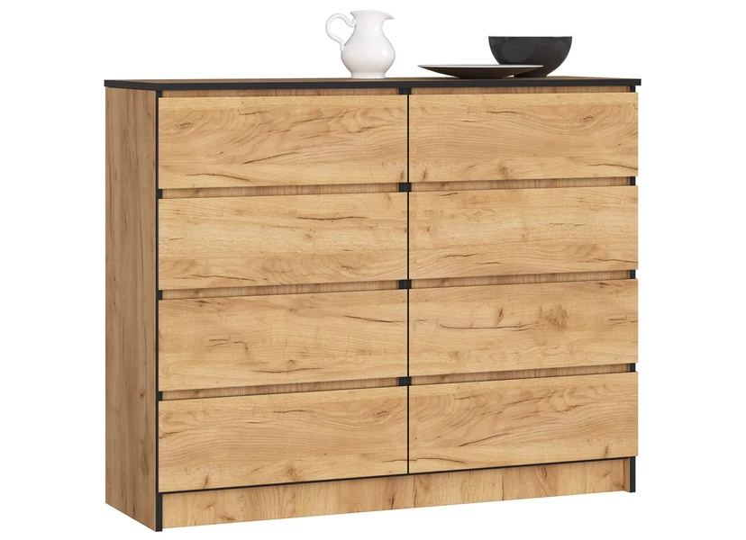 K120 Komód 8 fiókkal Craft Tölgy