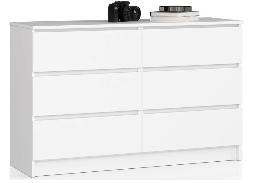 K120 Komód 6 fiókkal Fehér