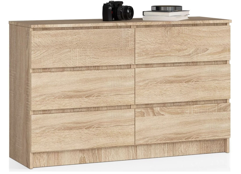 K120 Komód 6 fiókkal Sonoma tölgy