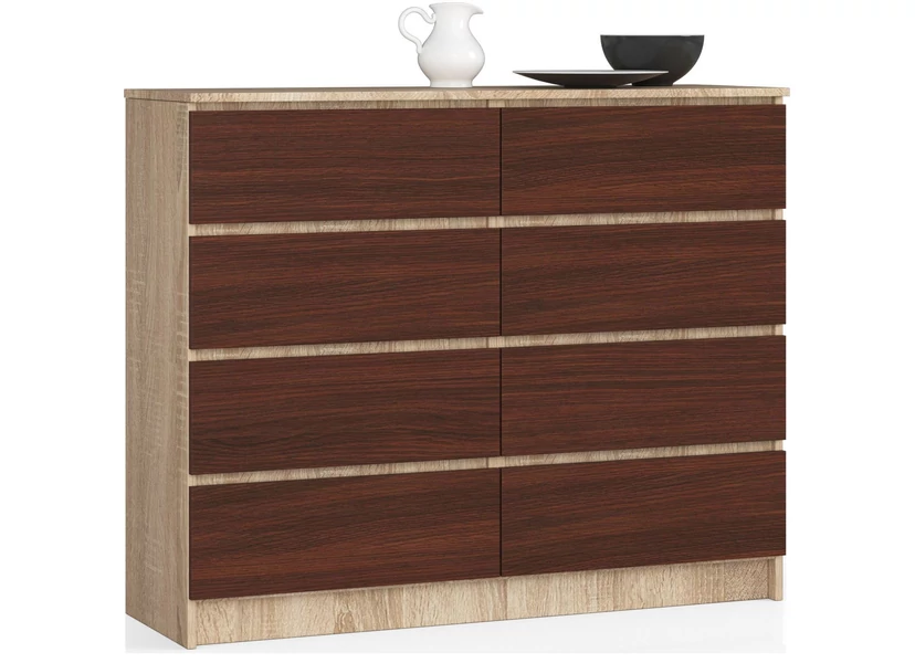 K120 Komód 8 fiókkal Sonoma tölgy / Wenge