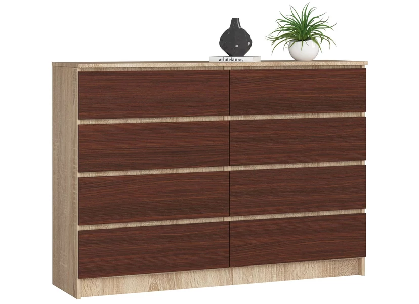 K140 Komód 8 fiókkal Sonoma tölgy / Wenge