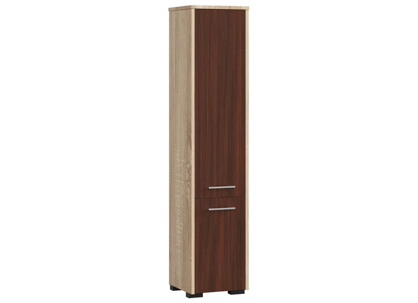 FIN Fürdőszobai magasszekrény 30 2 ajtóval 140cm Sonoma tölgy / Wenge