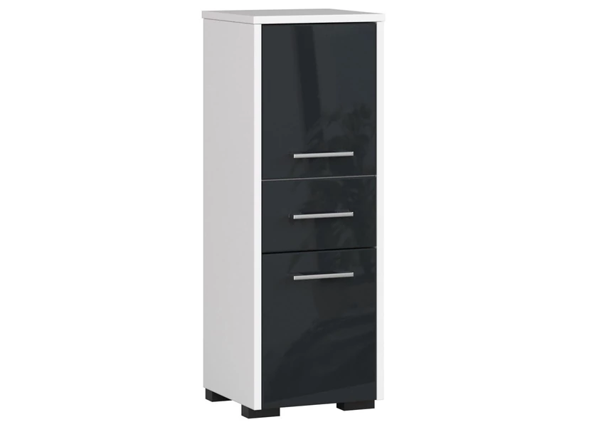 FIN Fürdőszobaszekrény 30 2 ajtóval és 1 fiókkal 85cm Fényes Grafit