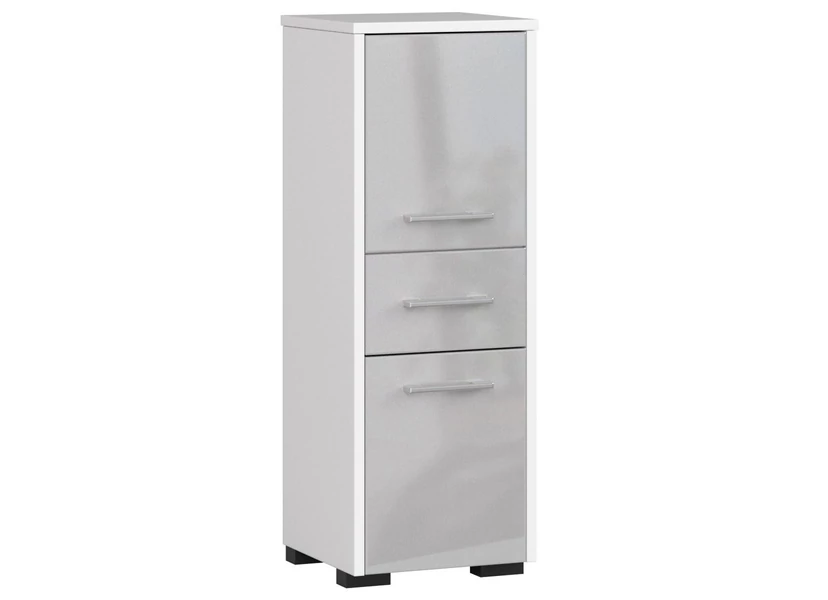 FIN Fürdőszobaszekrény 30 2 ajtóval és 1 fiókkal 85cm Fényes szürke