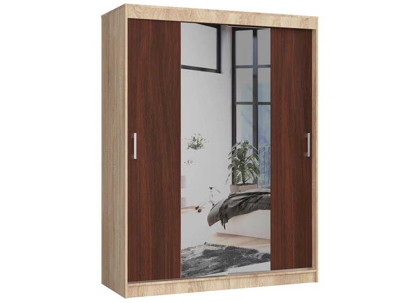 Tolóajtós Gardróbszekrény 150cm Sonoma tölgy / Wenge