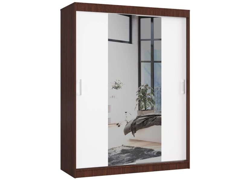 Tolóajtós Gardróbszekrény 150cm Wenge / Fehér