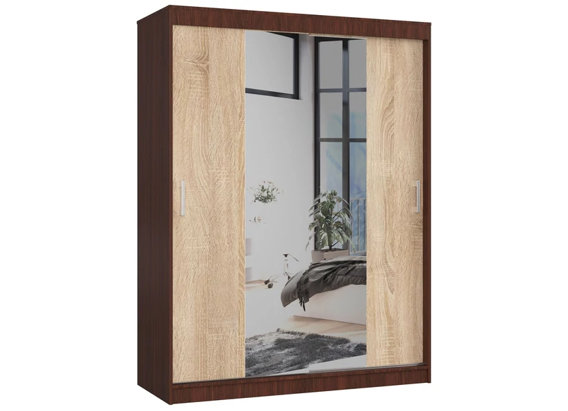Tolóajtós Gardróbszekrény 150cm Wenge / Sonoma tölgy