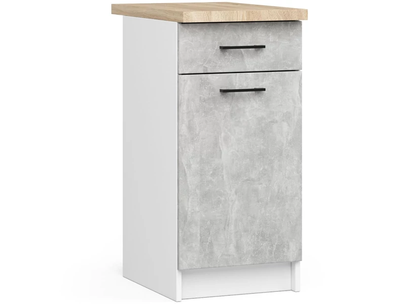 OLIWIA Alsószekrény 40cm 1 fiókkal Fehér / Beton