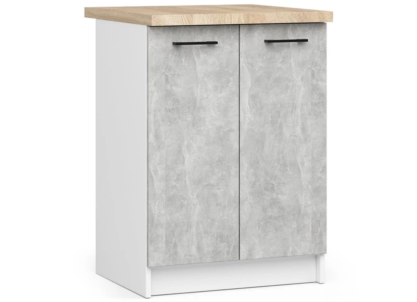OLIWIA Alsószekrény 60cm 2 ajtóval Fehér / Beton