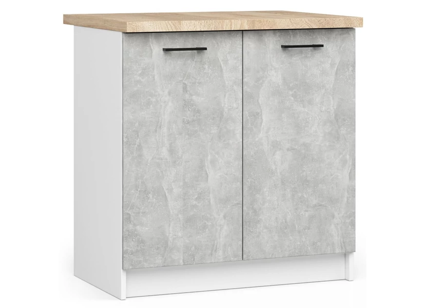 OLIWIA Alsószekrény 80cm Fehér / Beton
