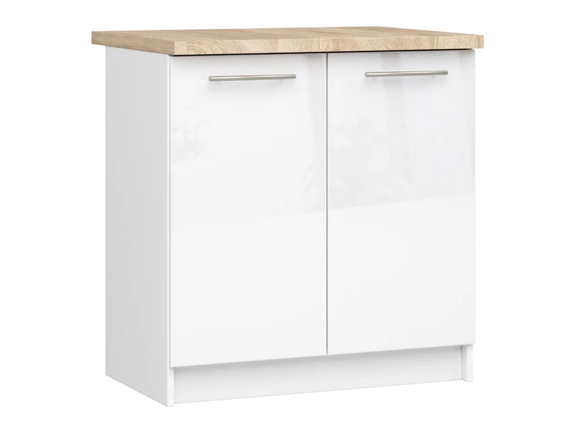 OLIWIA Alsószekrény 80cm Fehér / Fényes fehér