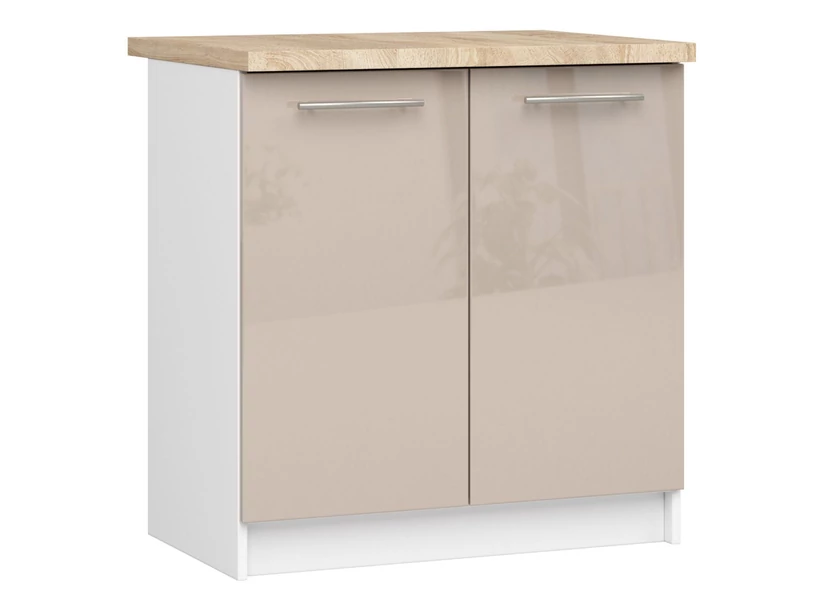 OLIWIA Alsószekrény 80cm Fehér / Fényes Cappuccino