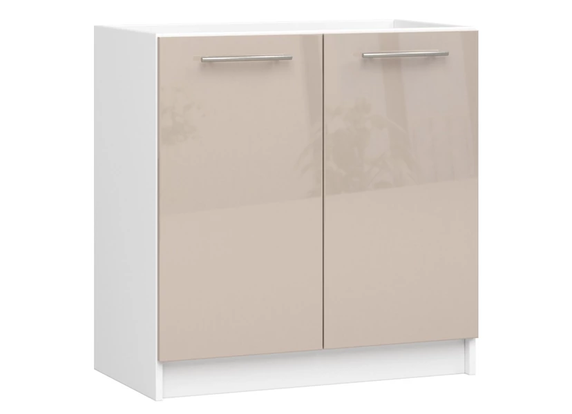 OLIWIA Mosogatós szekrény 80cm Fehér / Fényes Cappuccino