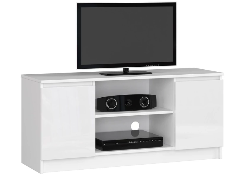 K120 TV szekrény 2 ajtóval Fényes fehér