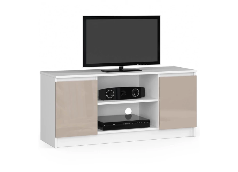 K120 TV szekrény 2 ajtóval Fényes Cappuccino