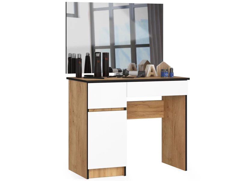 Fésülködőszekrény tükörrel P-2 / SL 900x600 Balos Craft Tölgy / Fehér