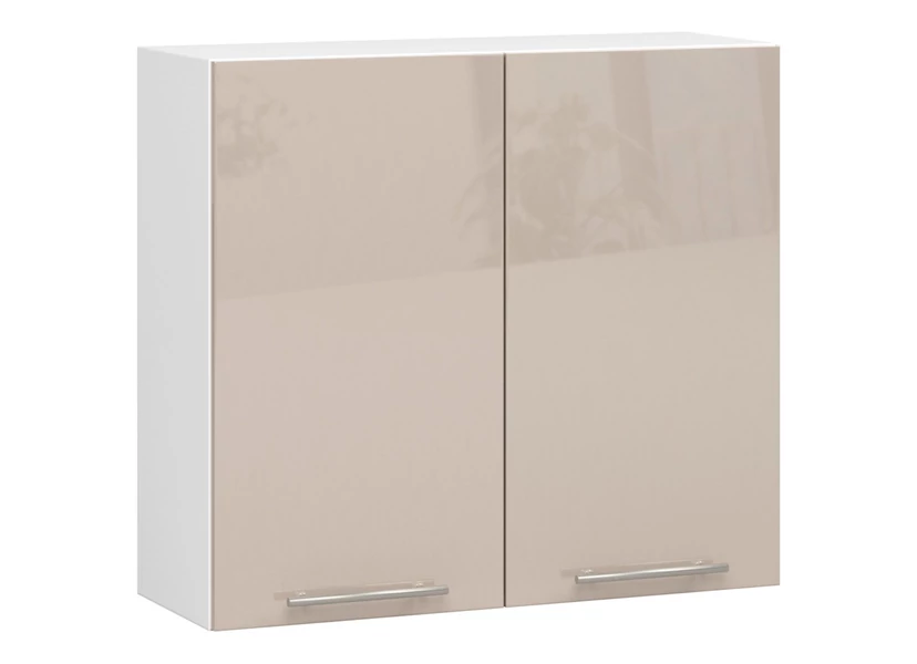 OLIWIA Felsőszekrény 80cm Fehér / Fényes Cappuccino