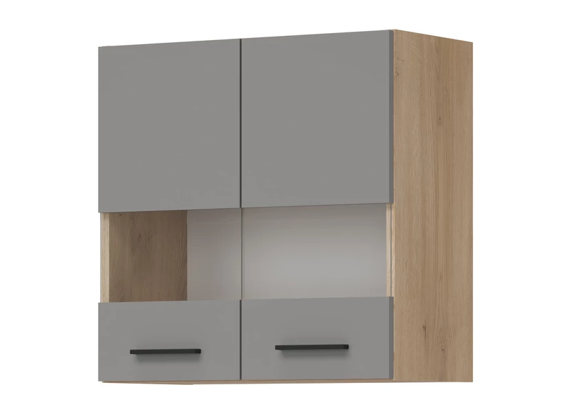 PATI Felső vitrines szekrény 60cm 2 ajtóval Világos grafit Fronttal PATI Felső vitrines szekrény 60cm 2 ajtóval Világos grafit Fronttal