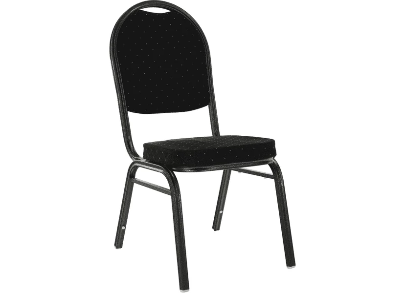 Szék, egymásba rakható, szövet fekete/szürke keret, JEFF 2  NEW